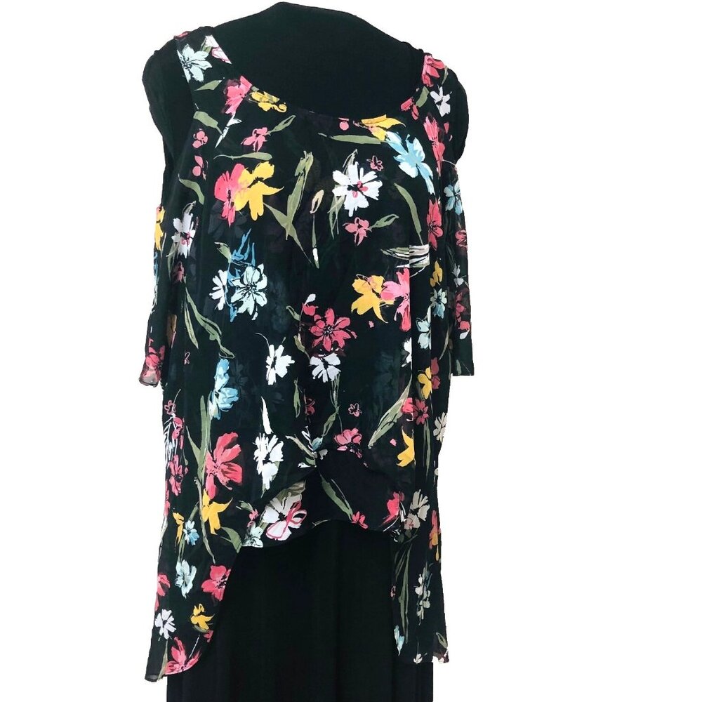 Lane Bryant Womens Tank Top Sheer Overblouse Cold Shoulder Flowy Fairy BOHO 2X